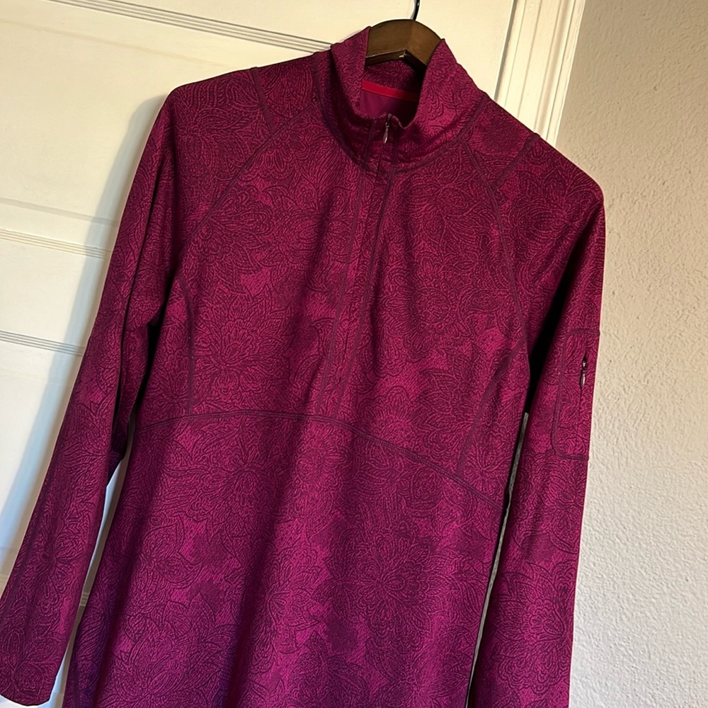 Title Nine Getaway long-sleeve 1/4 zip dress maroon
